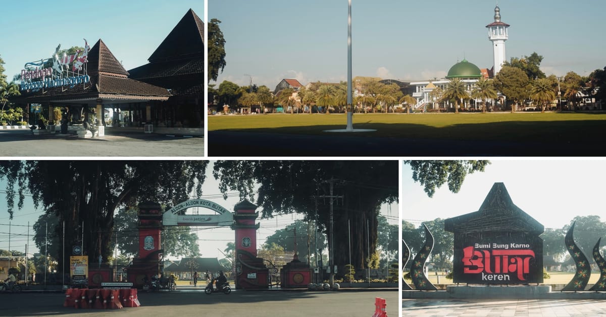 Alun-alun Kota Blitar - Suasana Pagi dan Sore hari
